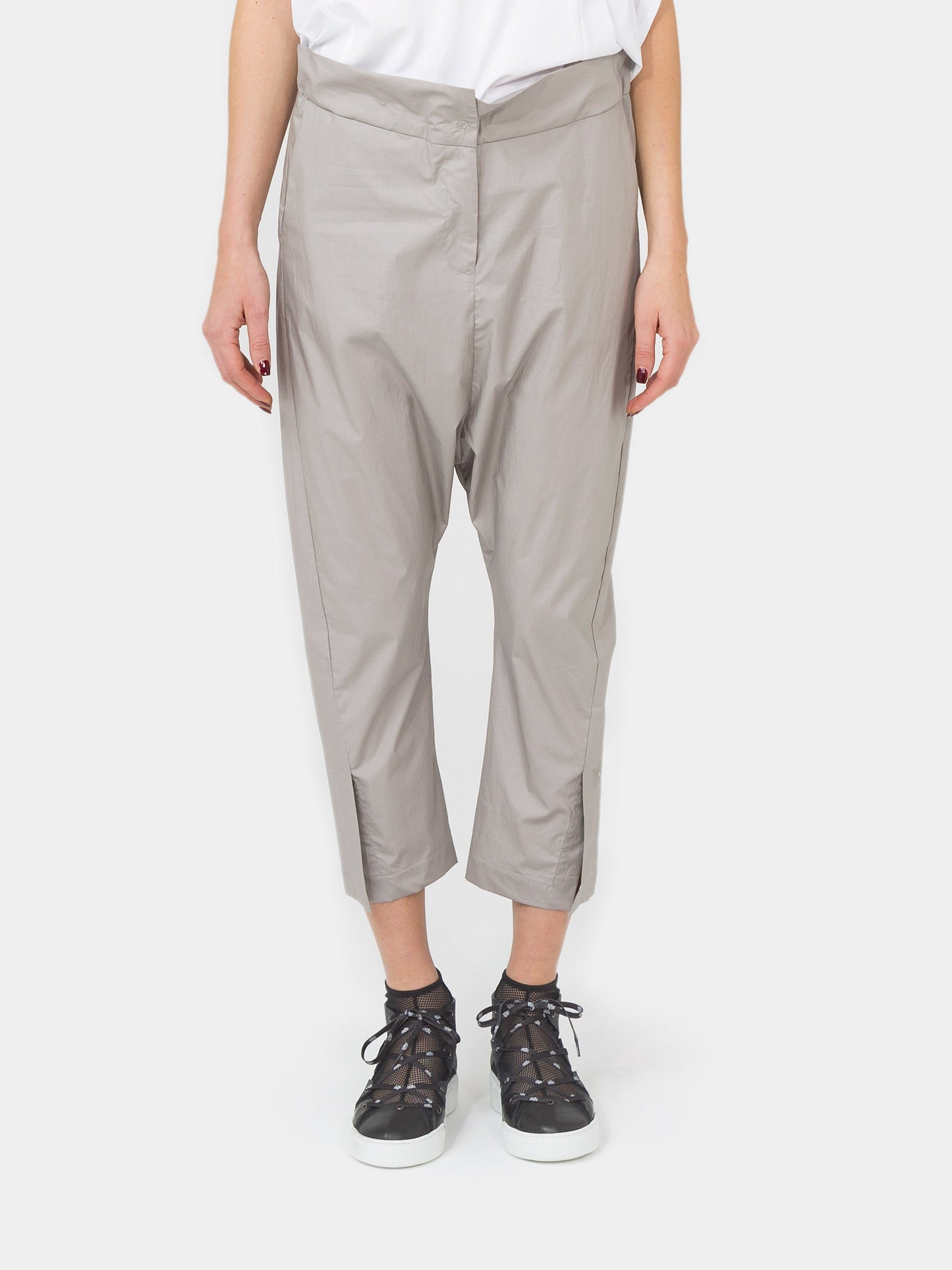 IXOS Pantalone cavallo basso con spacchetti TORTORA