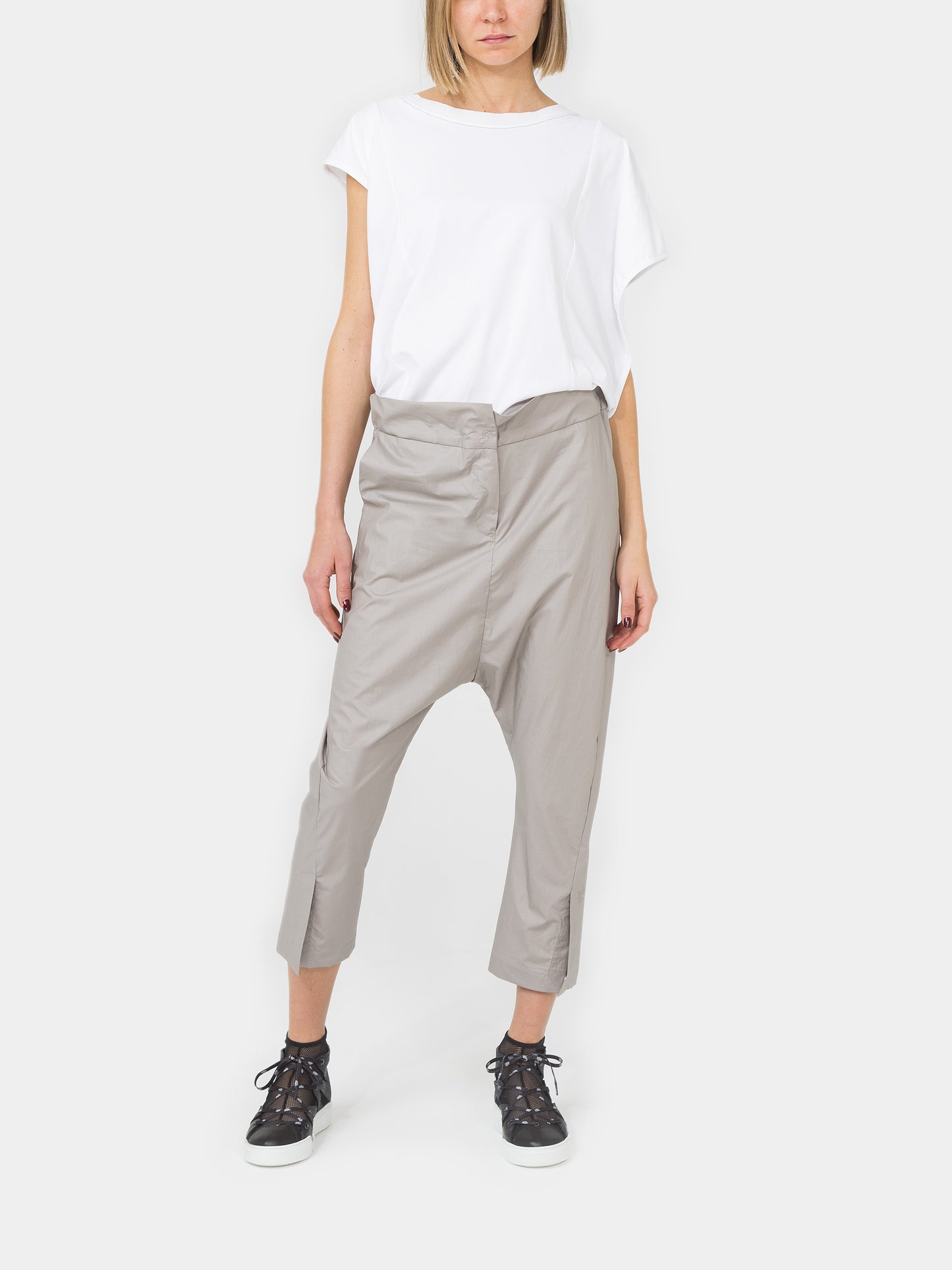 IXOS Pantalone cavallo basso con spacchetti TORTORA