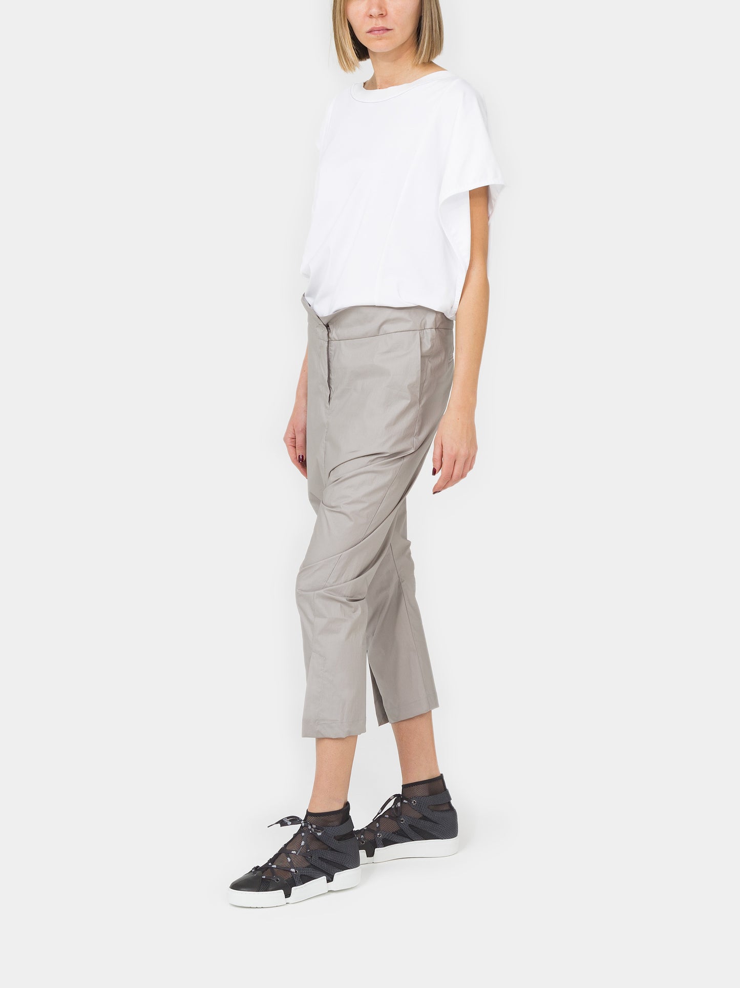 IXOS Pantalone cavallo basso con spacchetti TORTORA