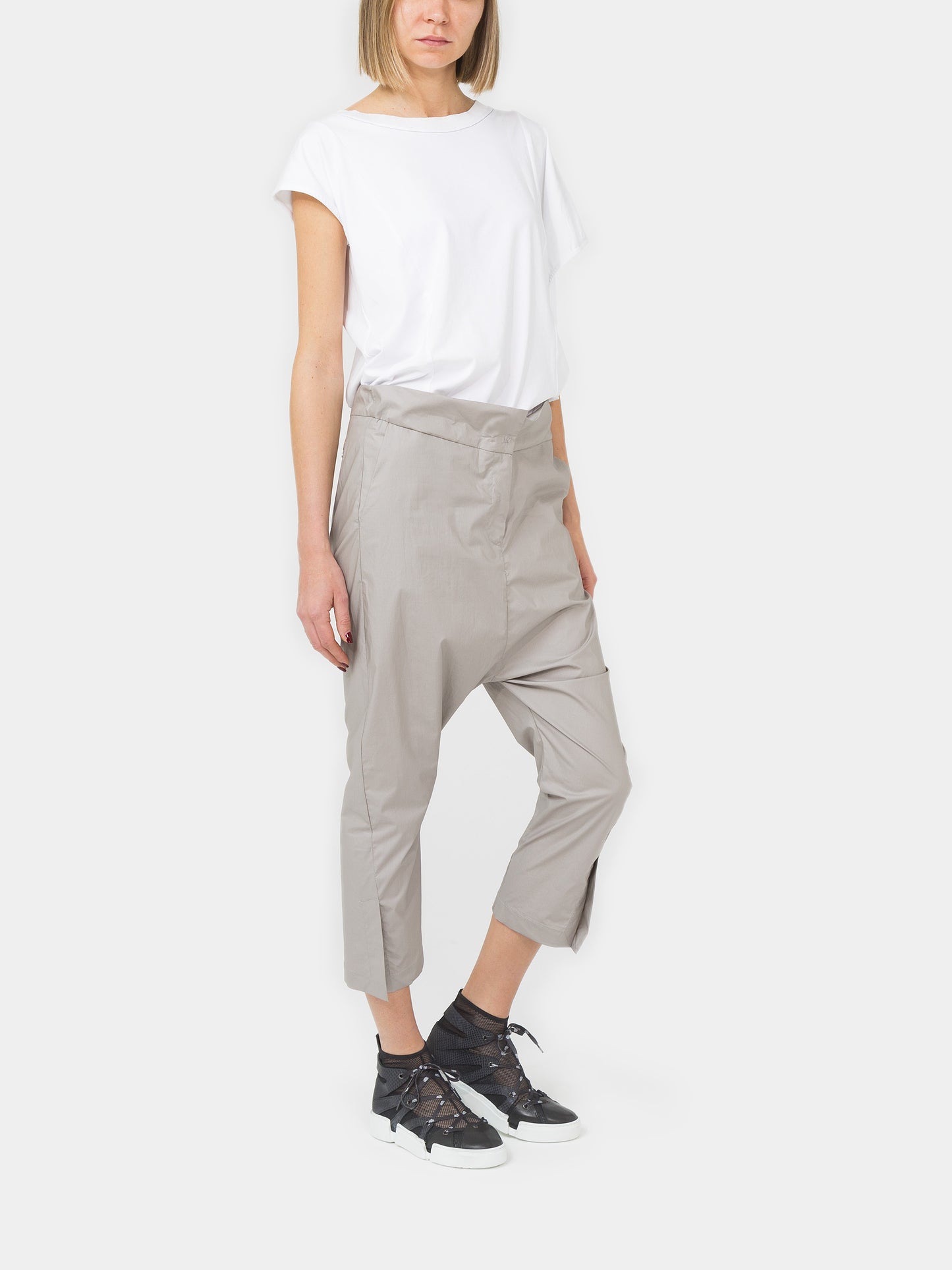 IXOS Pantalone cavallo basso con spacchetti TORTORA