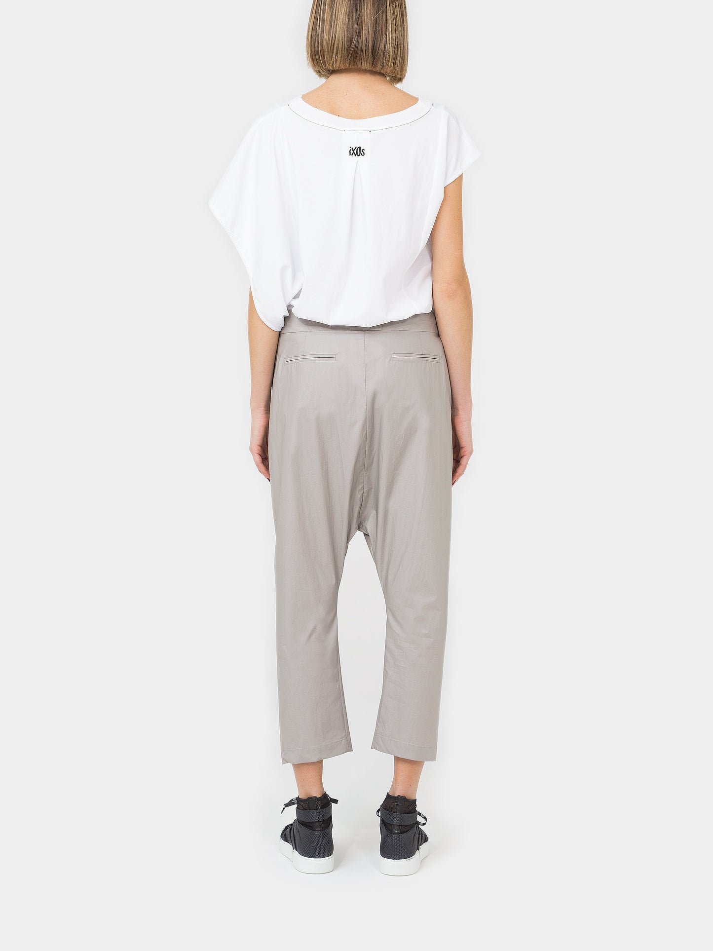 IXOS Pantalone cavallo basso con spacchetti TORTORA