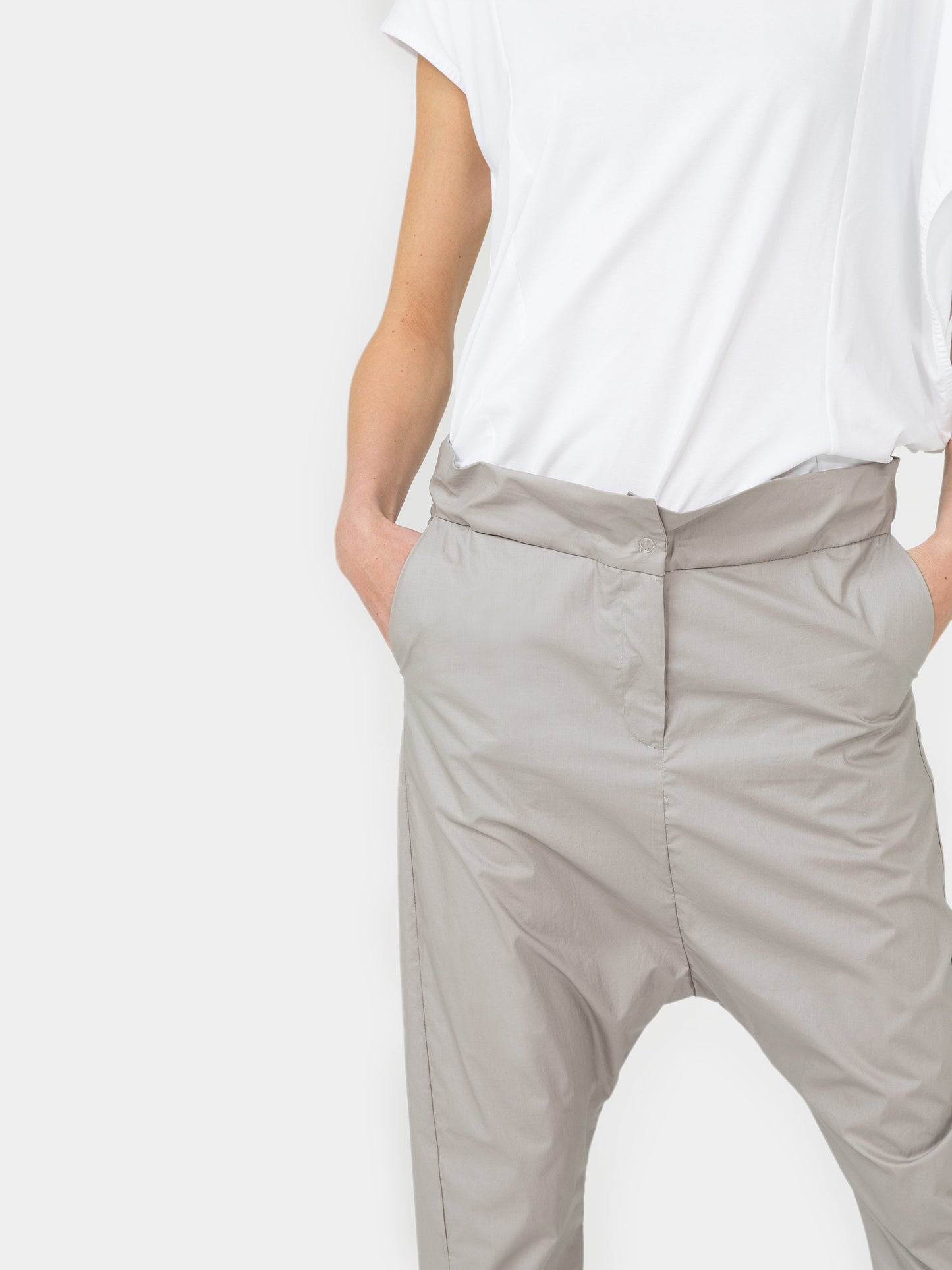 IXOS Pantalone cavallo basso con spacchetti TORTORA
