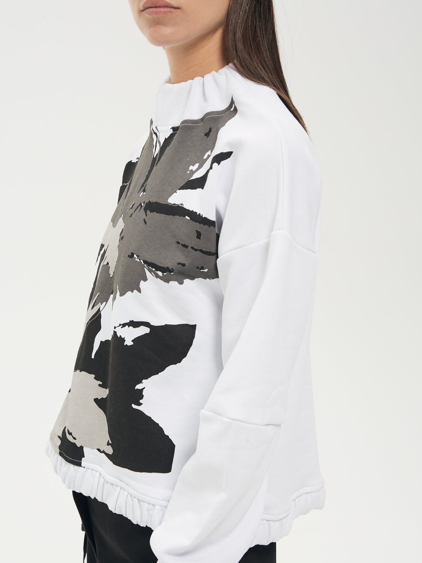 IXOS Felpa cropped con stampa BIANCO