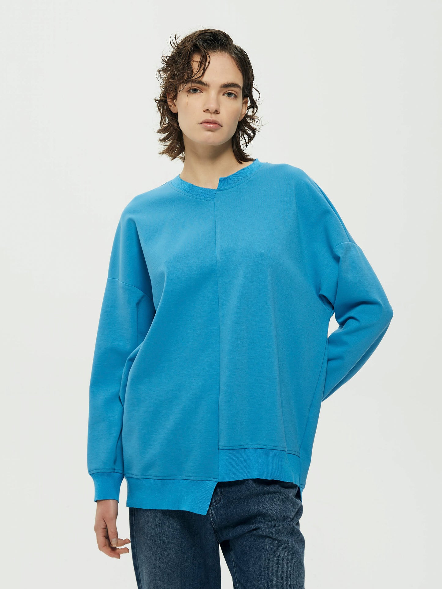 IXOS Felpa con orlo asimmetrico BLU