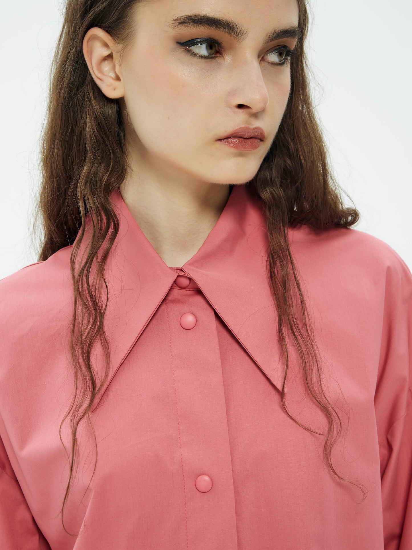 IXOS Camicia lunga con maxi colletto ROSA