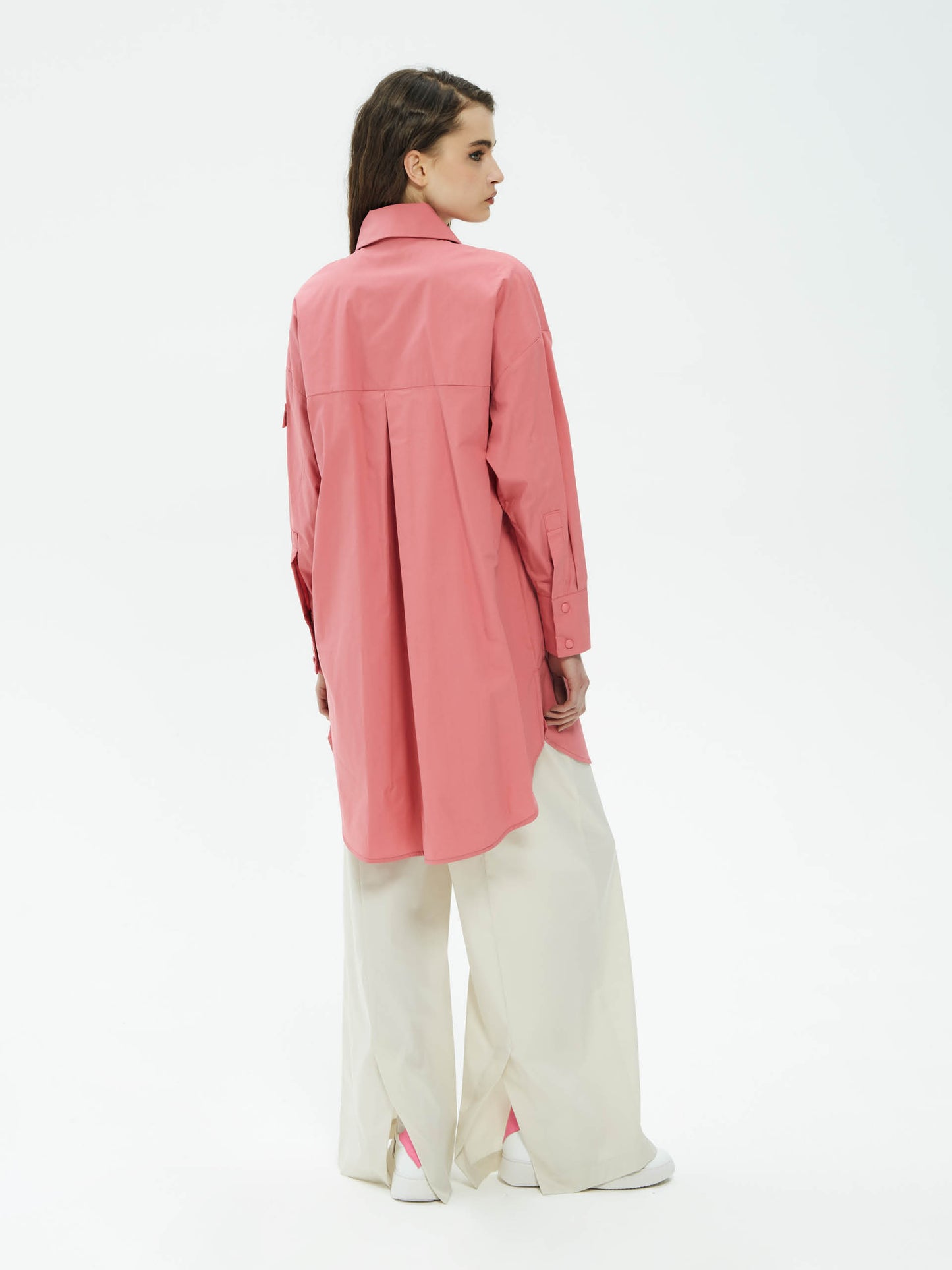 IXOS Camicia lunga con maxi colletto ROSA