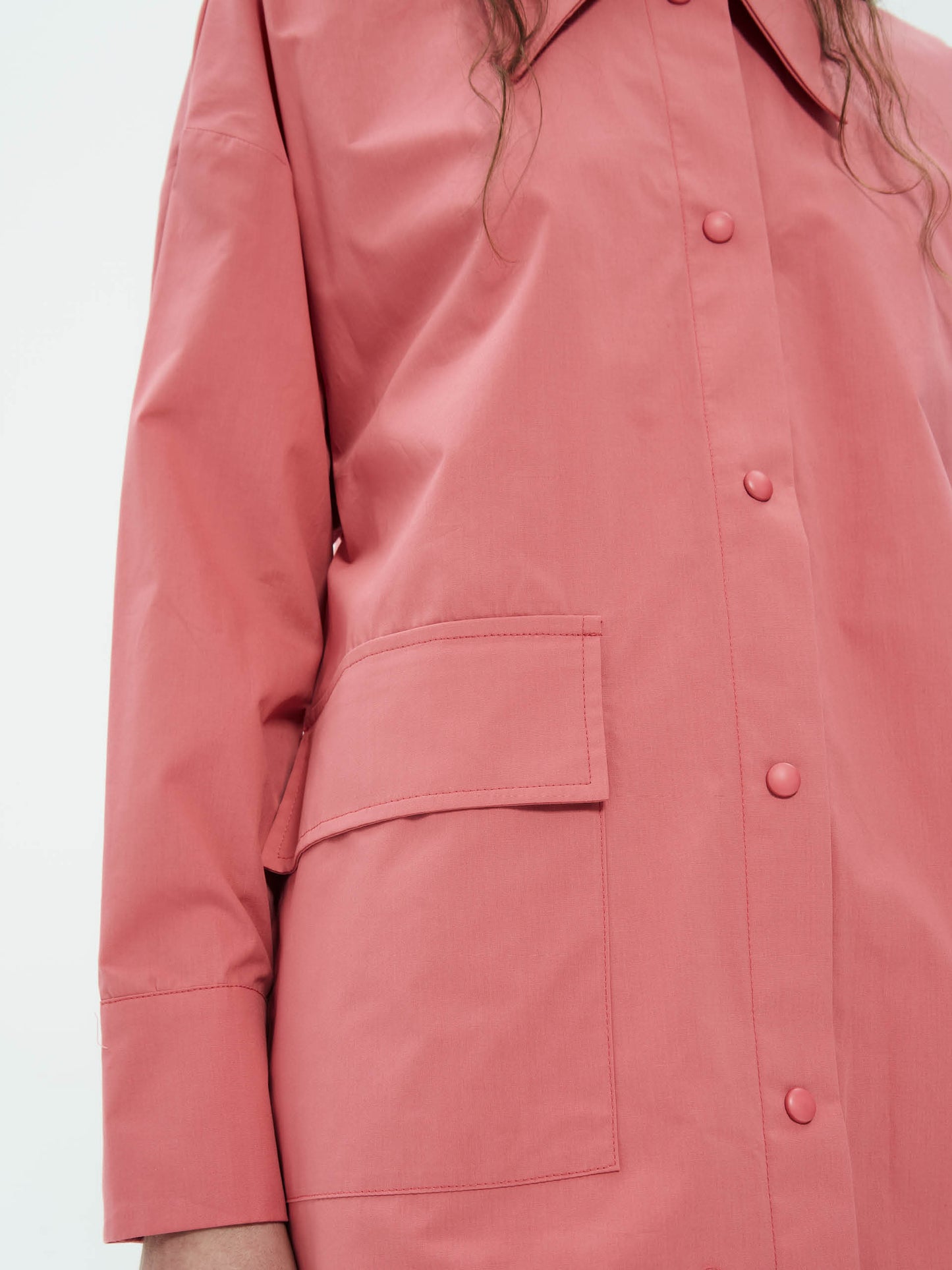 IXOS Camicia lunga con maxi colletto ROSA